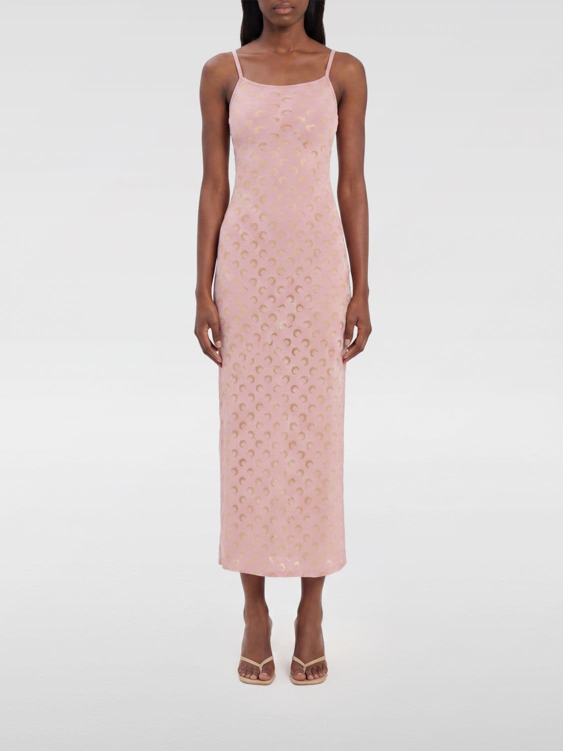 Marine Serre Monogram Print Jersey Midi Dress