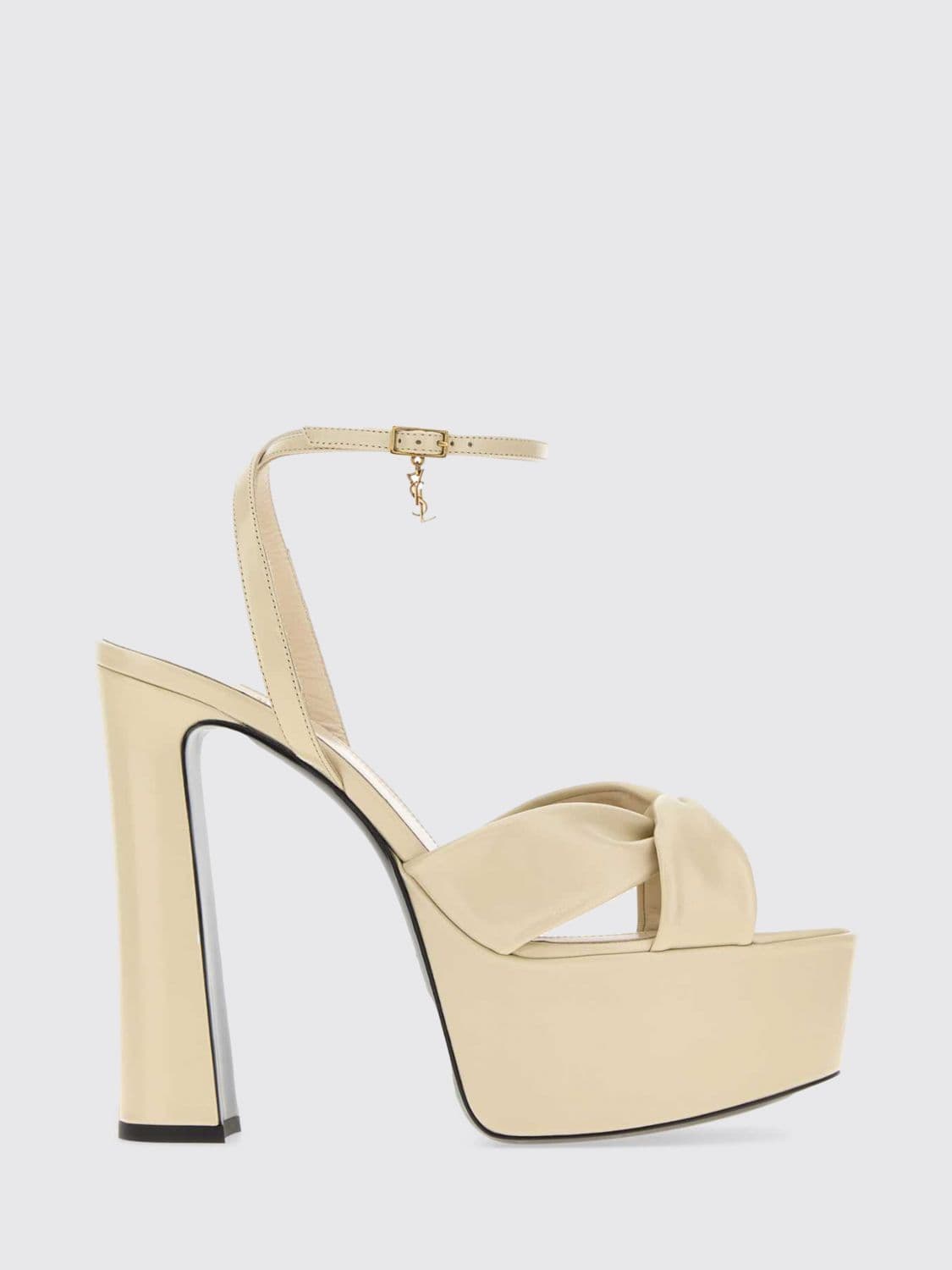 Saint Laurent Franciane Leather Platform Sandals