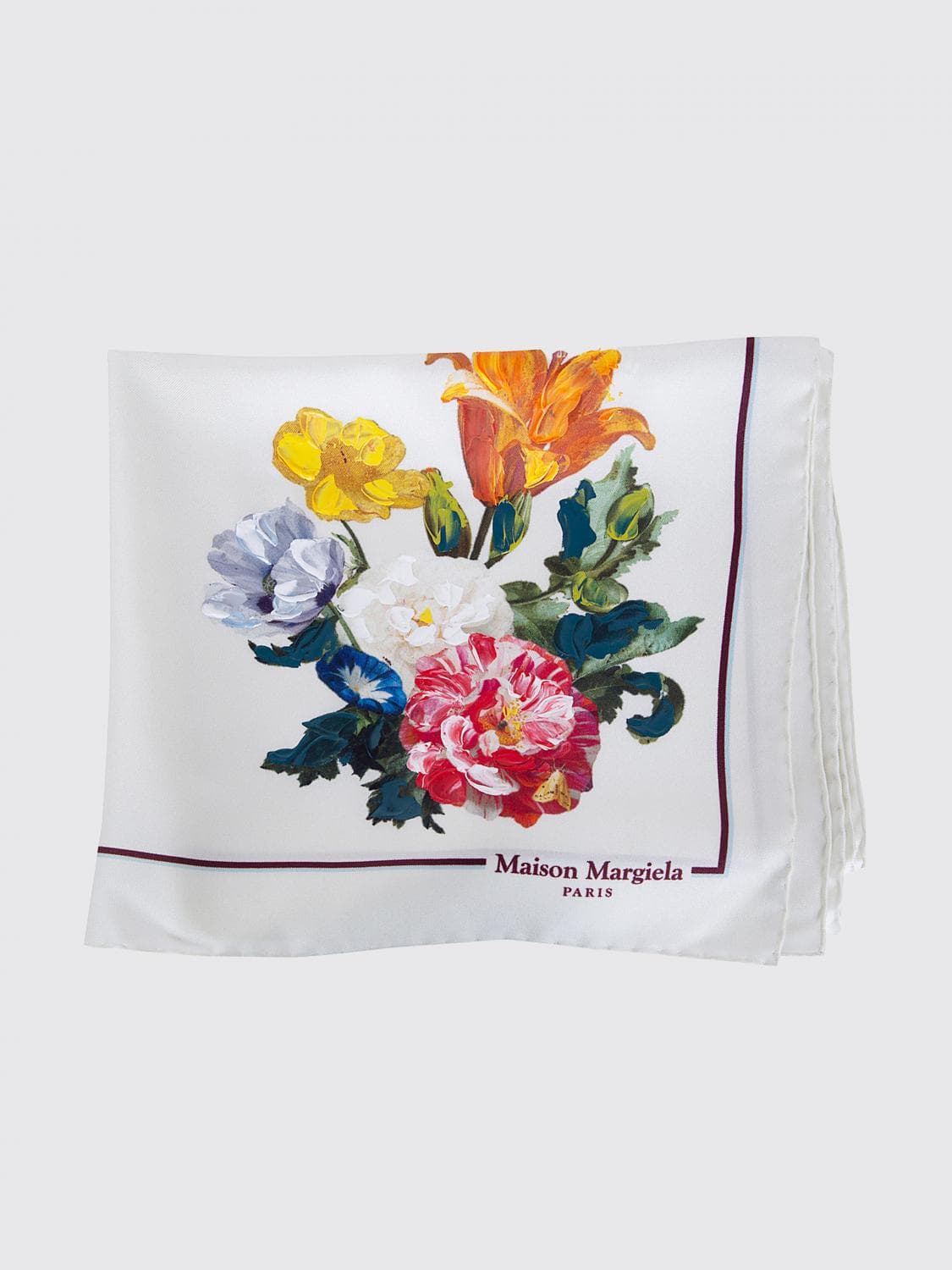 Maison Margiela Floral Print Silk Scarf · OS