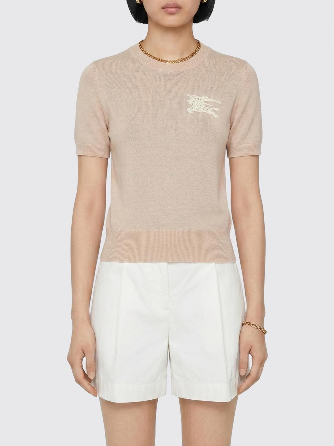 Burberry EKD Logo Wool Blend Crew Neck Sweater · L