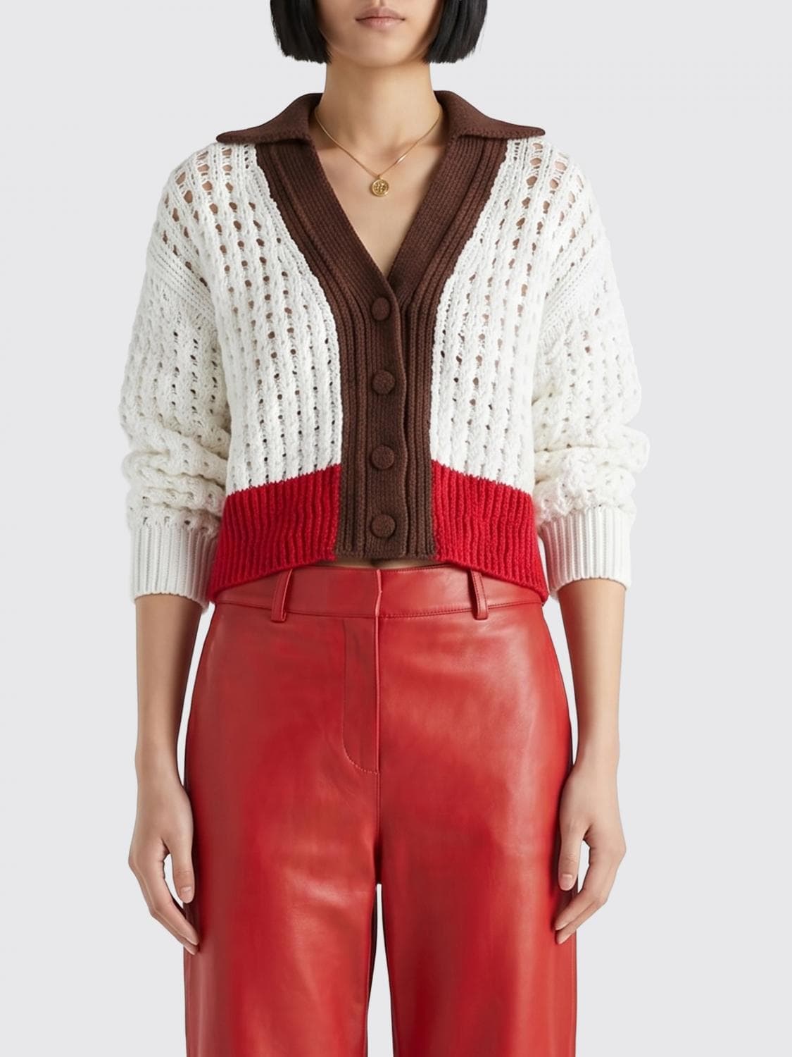 Fendi Perforated Cotton Cardigan · 42
