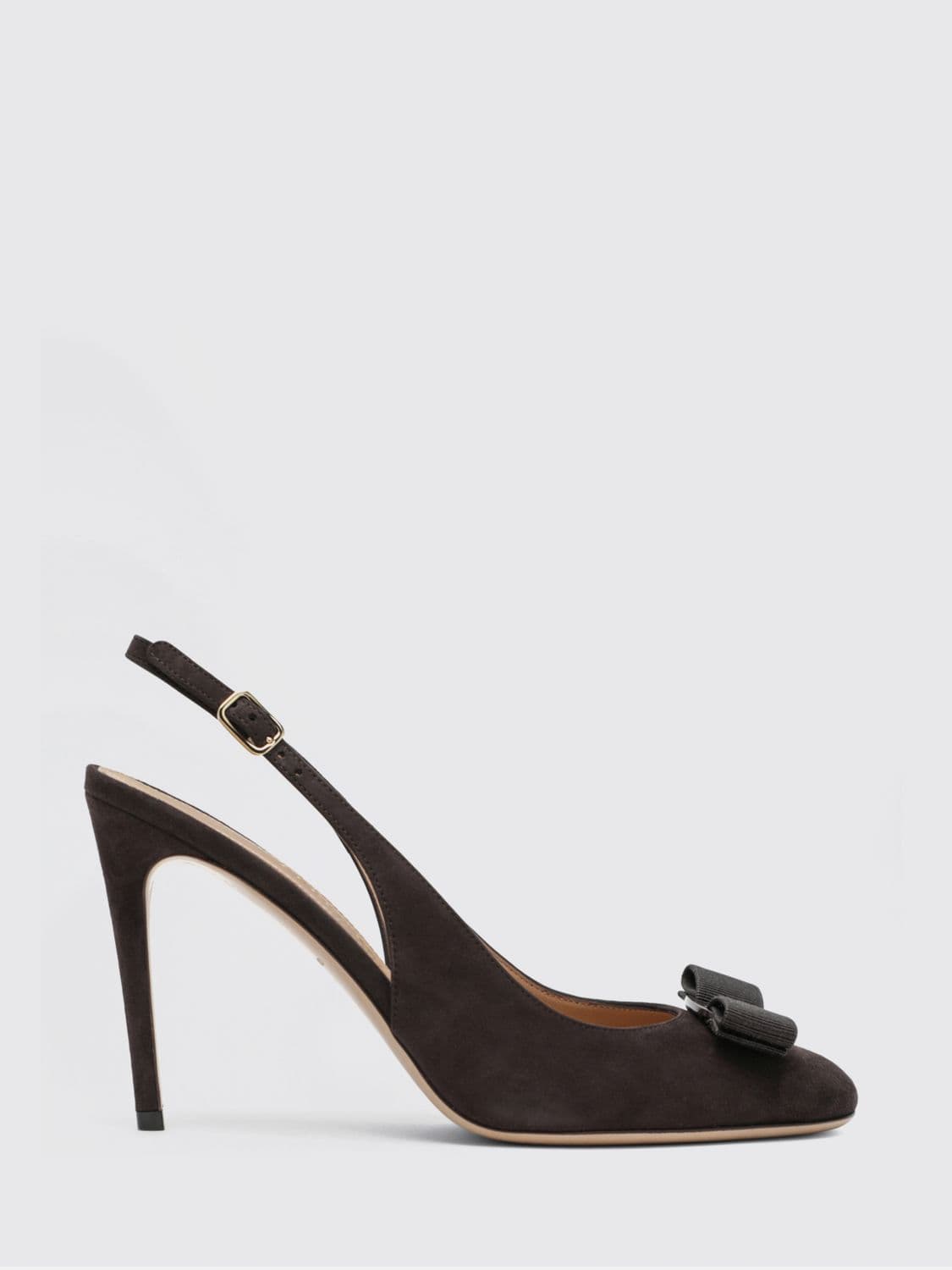 Ferragamo Suede Slingback Pumps with Vara Bow