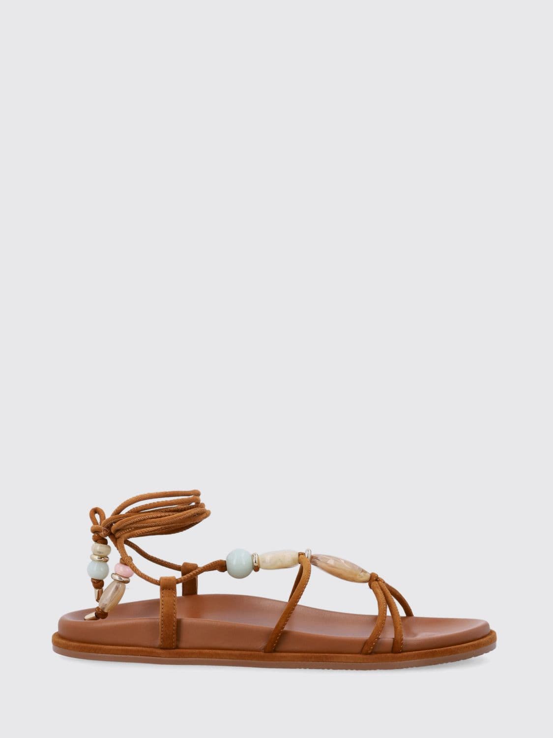 Stuart Weitzman Suede Sandals with Resin Beads