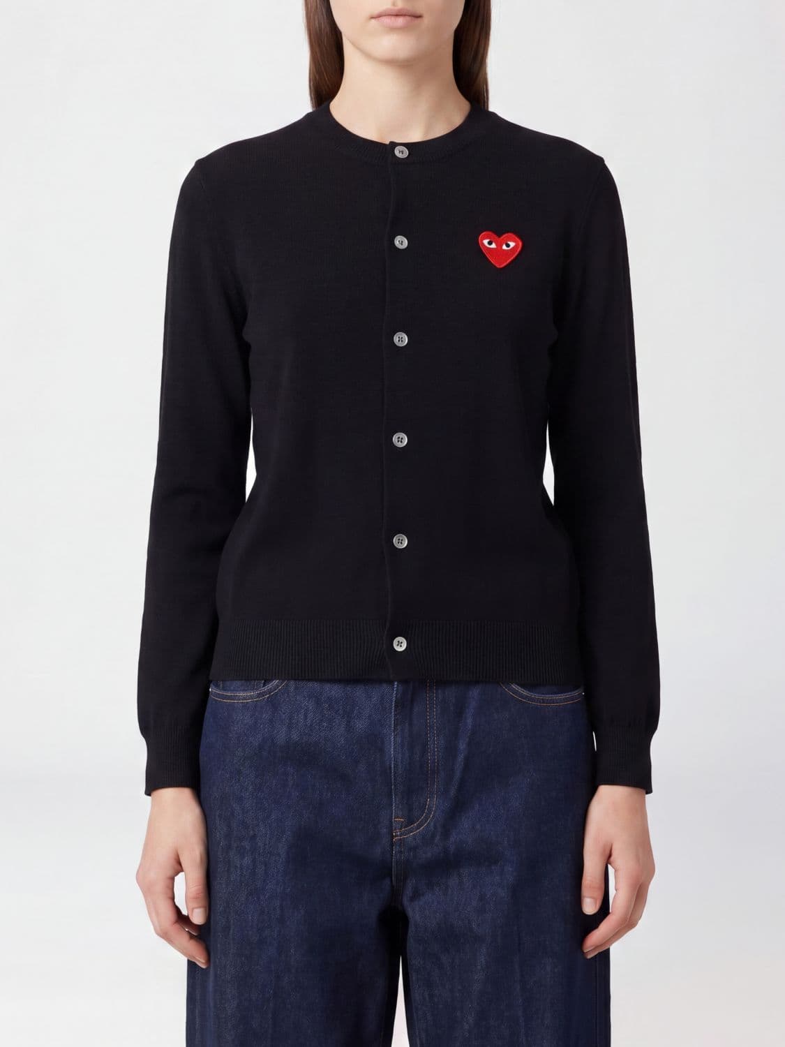 Comme Des Garçons Play Wool Cardigan with Logo