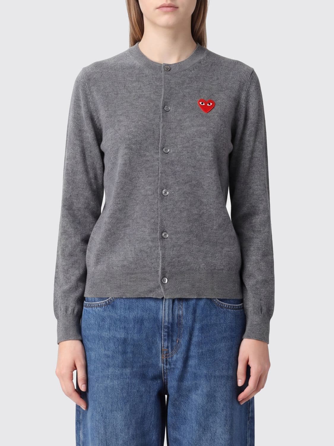 Comme Des Garçons Play Wool Cardigan with Logo