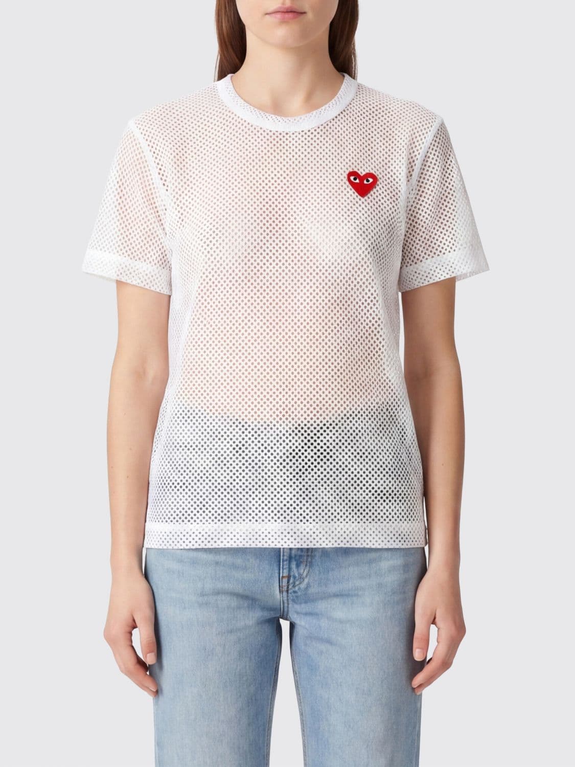 Comme Des Garçons Play Mesh T-Shirts with Logo
