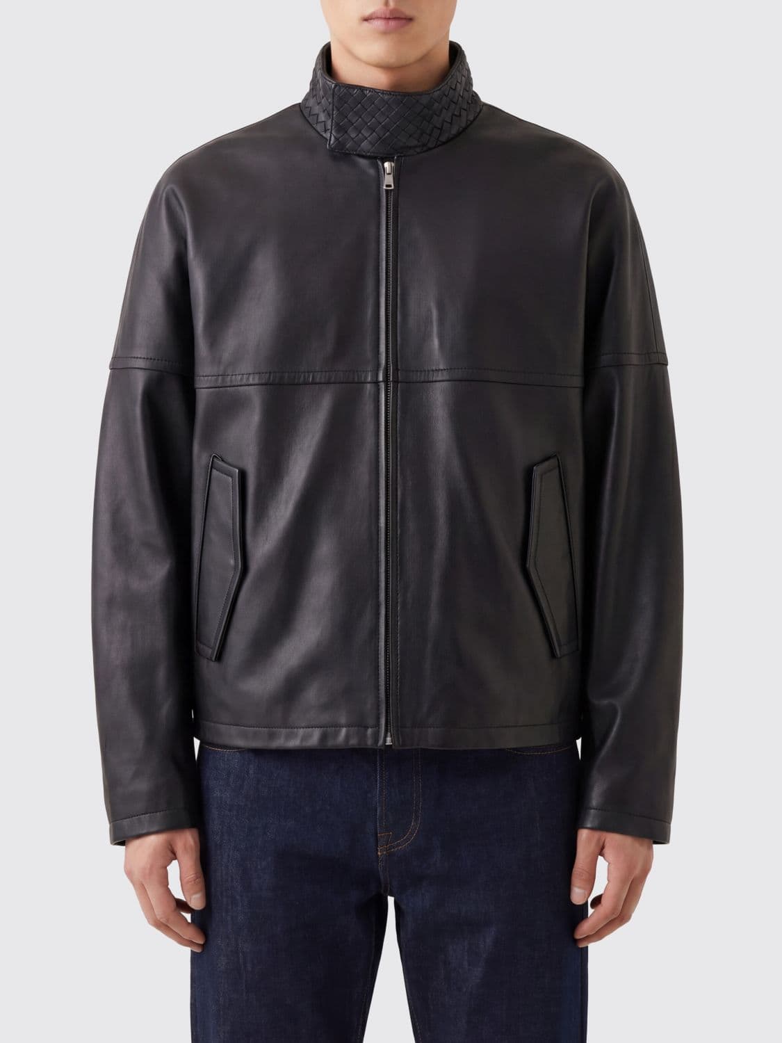 Bottega Veneta Lambskin Leather Jacket · 50