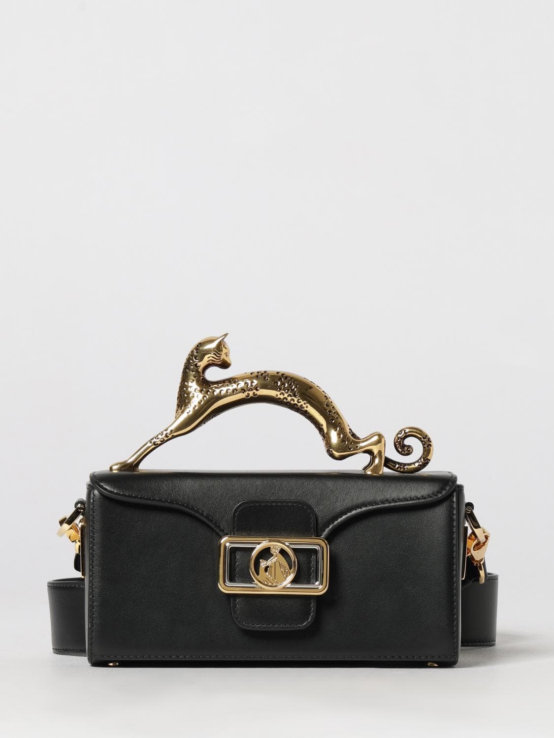 Lanvin Leather Bag with Sculptural Handle · OS