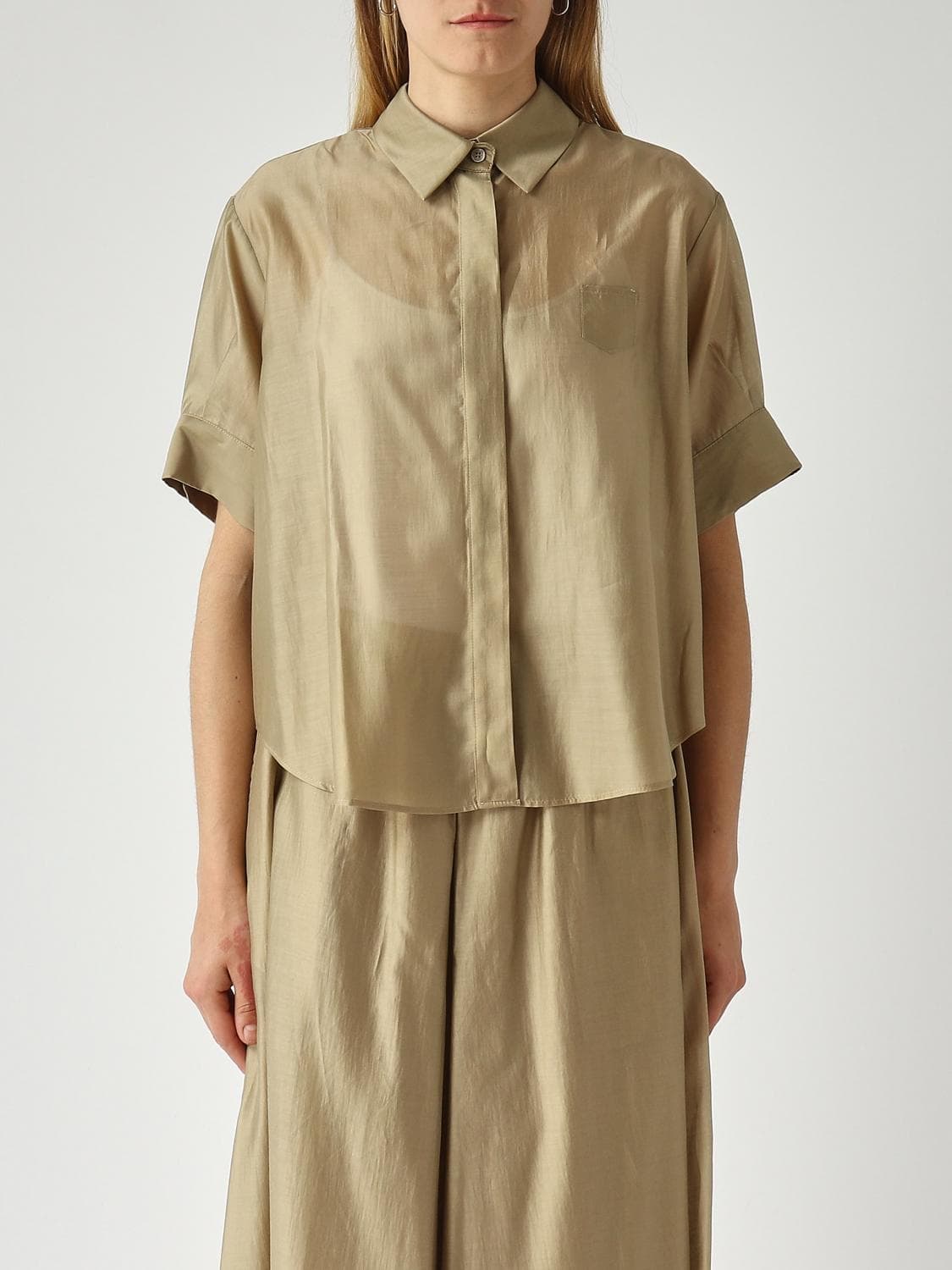 Meimeij Lyocell Blend Shirt with Ruffles