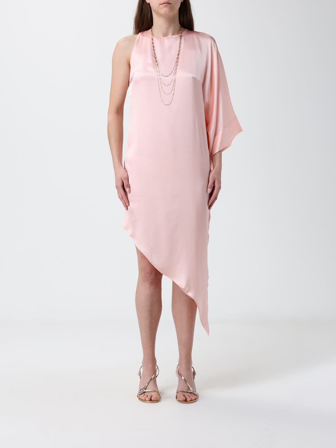 Simona Corsellini Asymmetric Satin Dress · 42