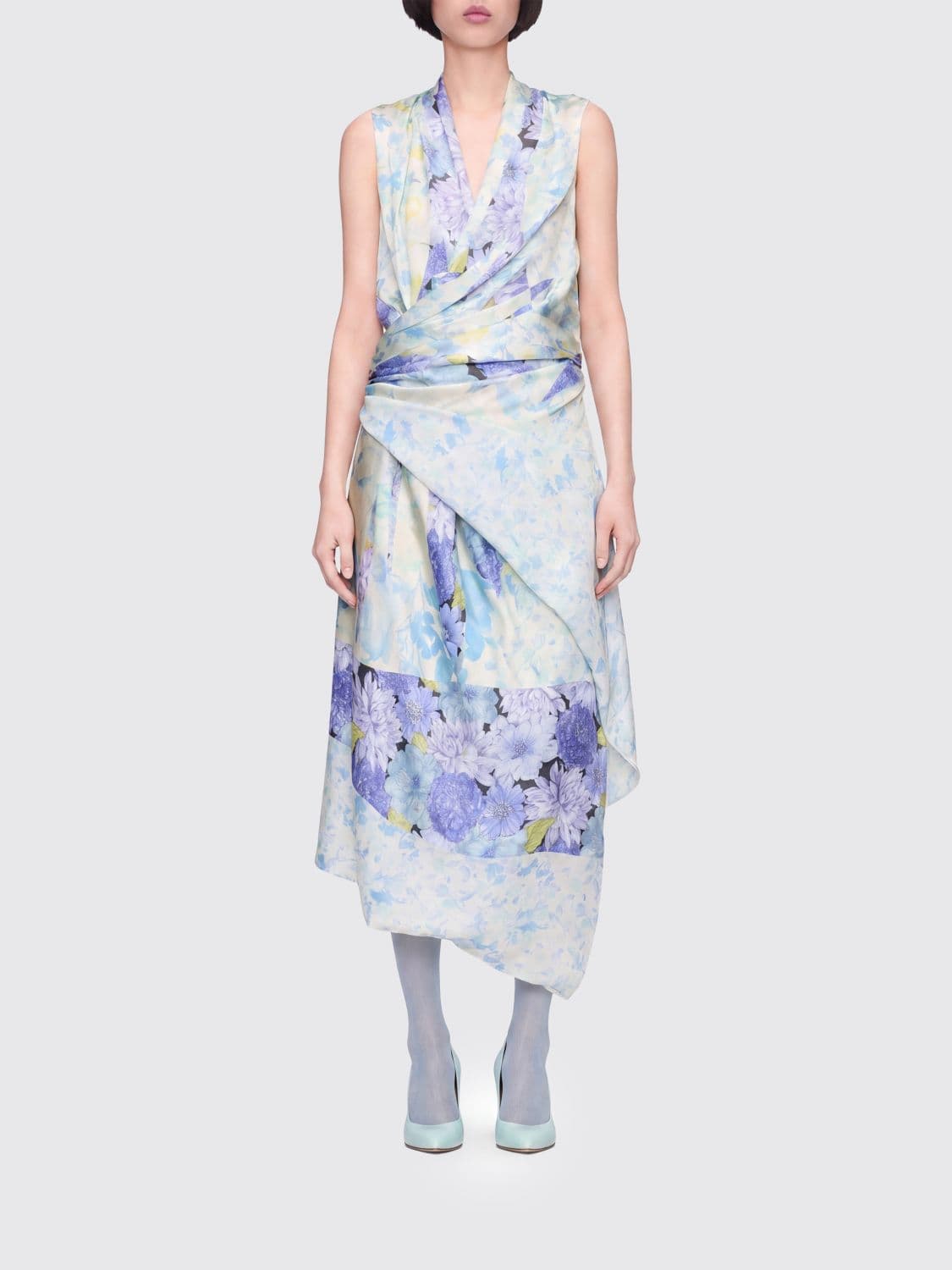Maison Margiela Printed Silk Wrap Dress
