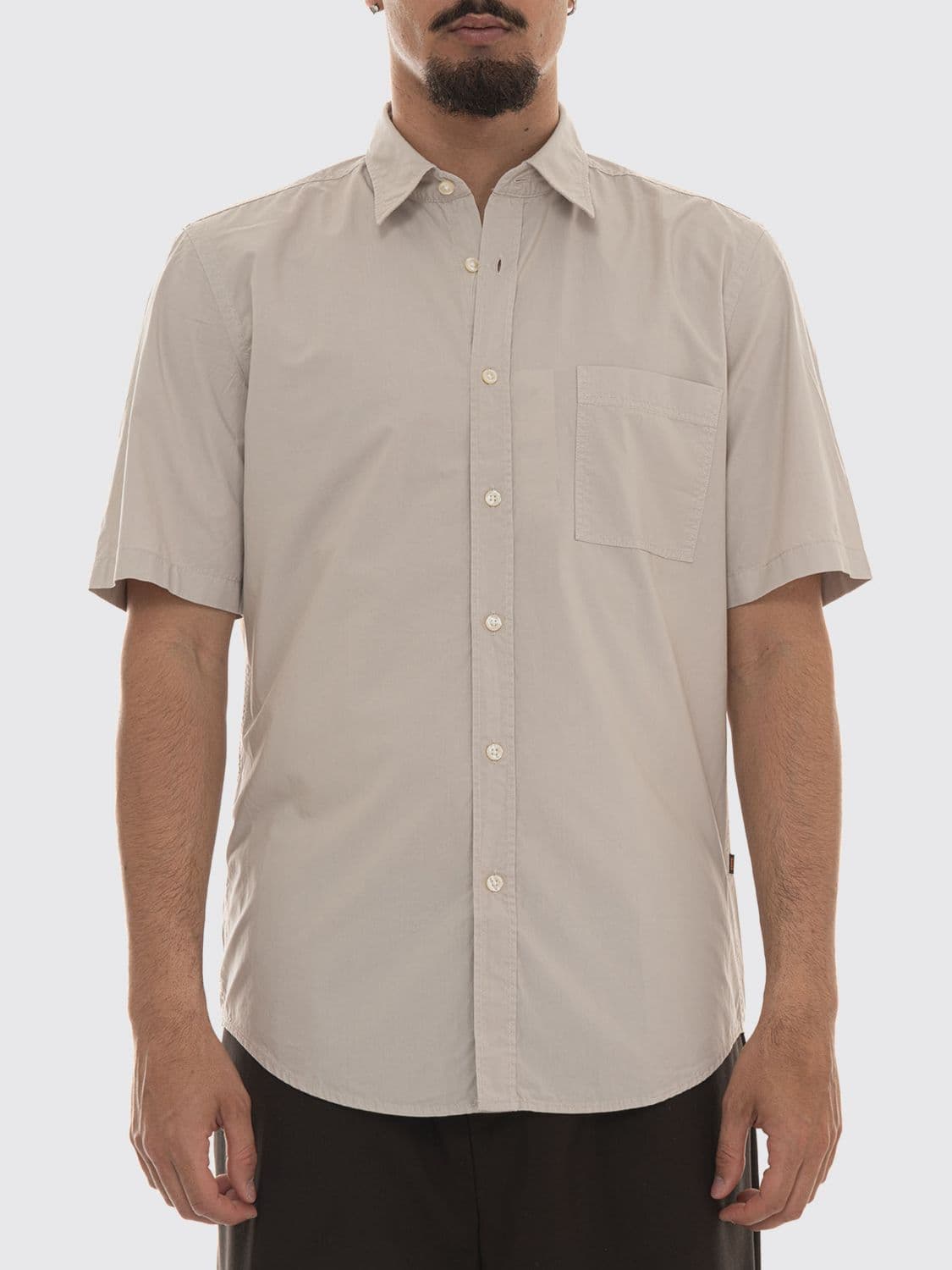 Boss Short-Sleeved Cotton Poplin Bowling Shirt