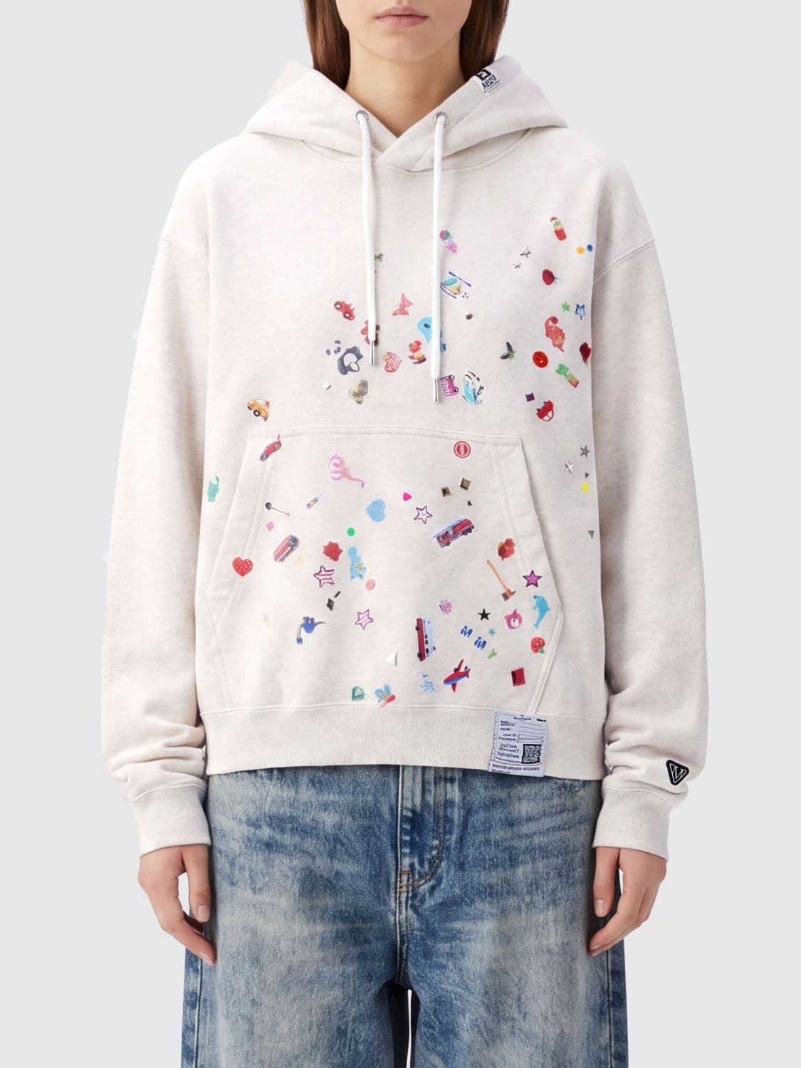 Maison Mihara Yasuhiro Relaxed Fit Graphic Print Cotton Hoodie