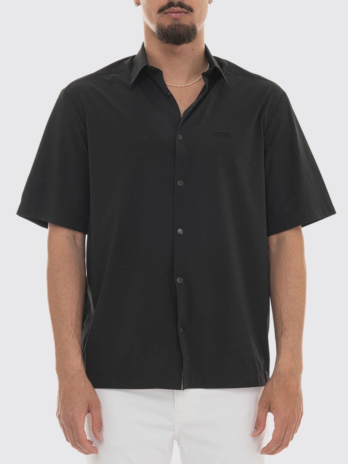 Boss Jersey Bowling Shirt with Dropped Shoulders