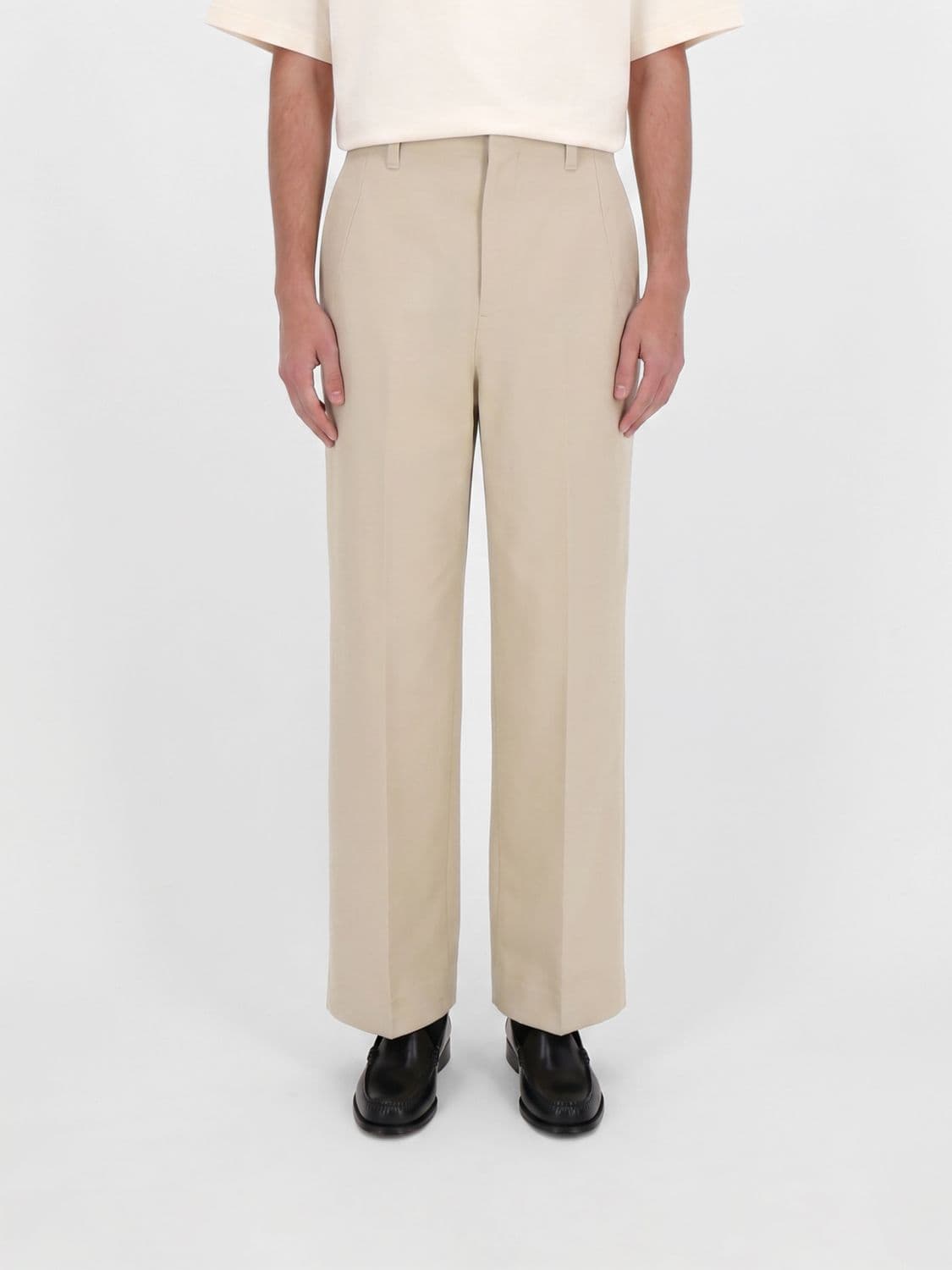 Jacquemus Pastro Wide-Leg Tailored Trousers in Linen and Cotton · 48