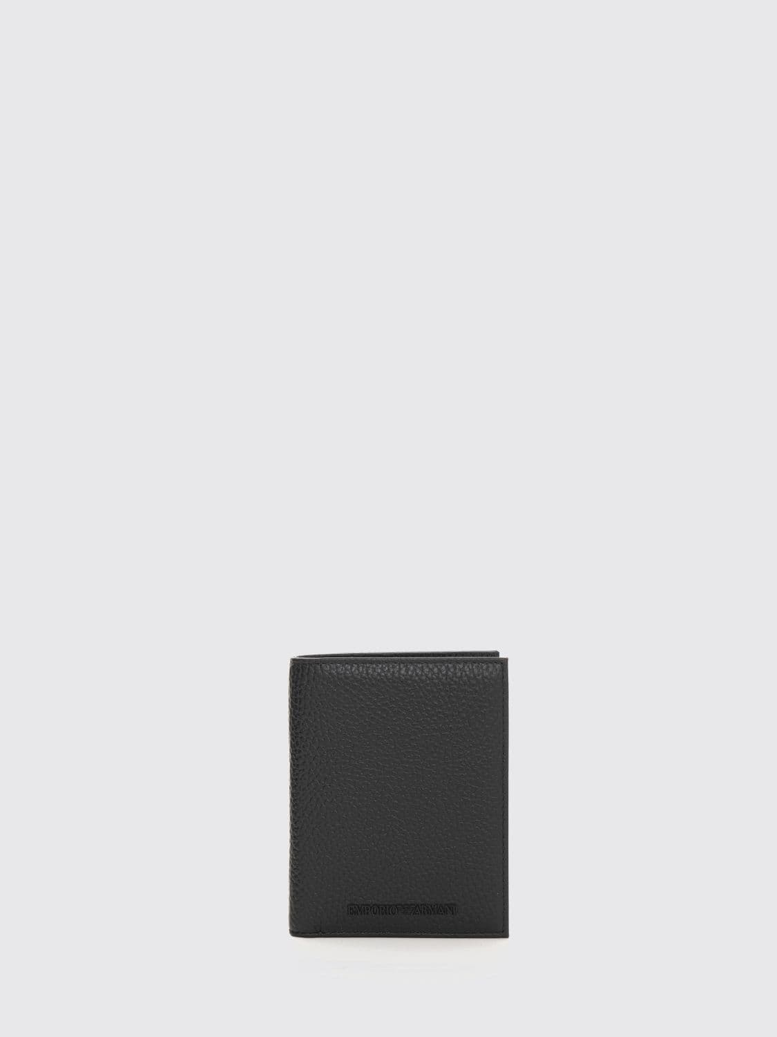 Emporio Armani Pebbled Leather Bifold Wallet with Tone-on-Tone Logo