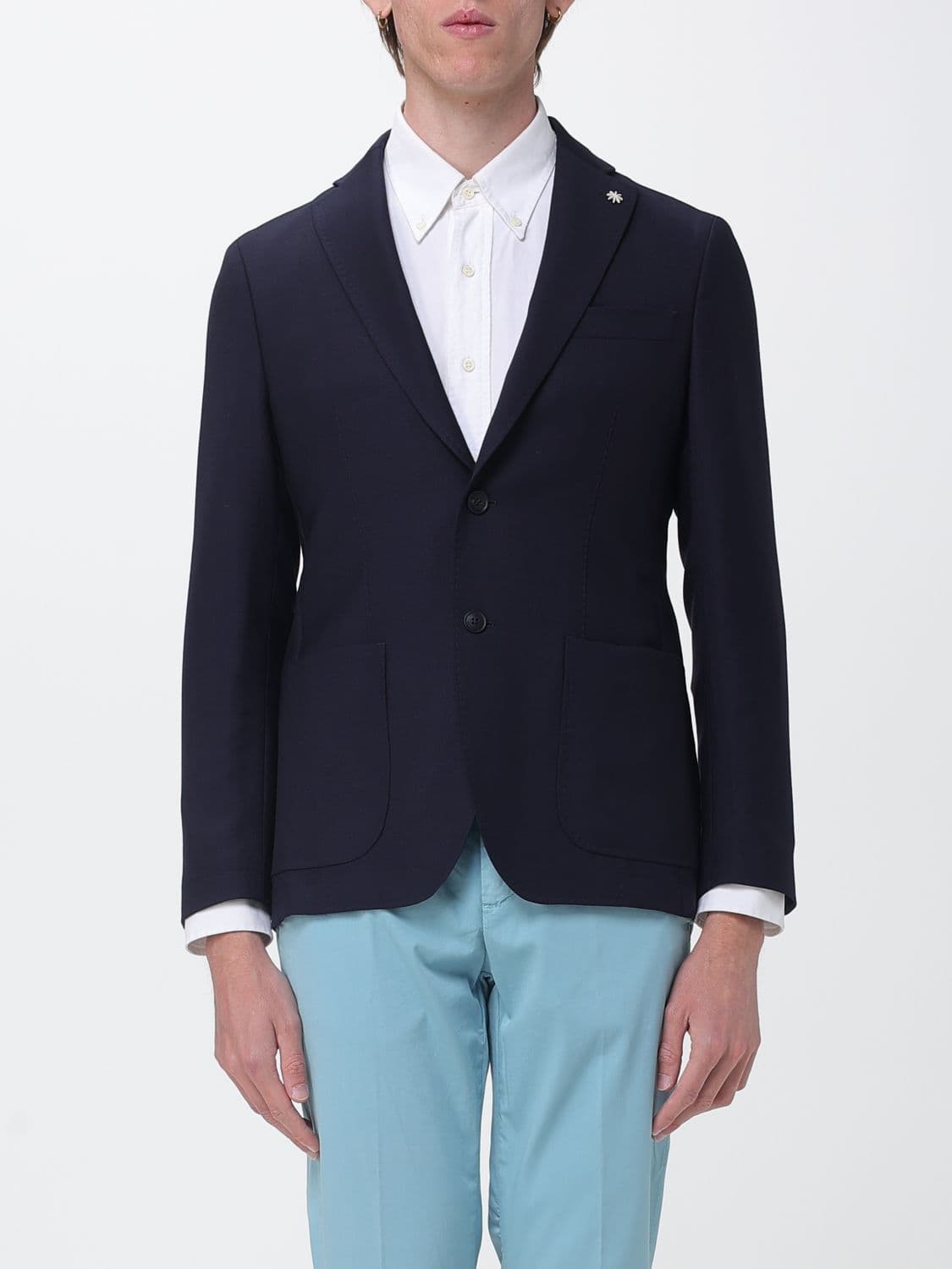 Manuel Ritz Single-Breasted Virgin Wool Blazer with a Slim Fit