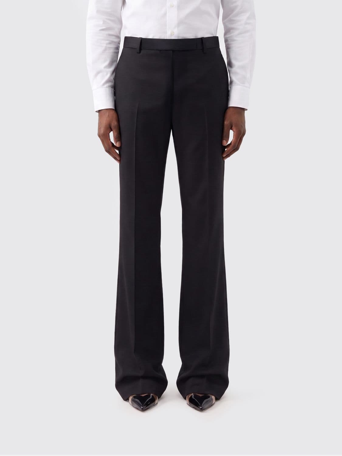Tom Ford Mid-Rise Wool Flared Tailored Trousers with Off-Centre Closure