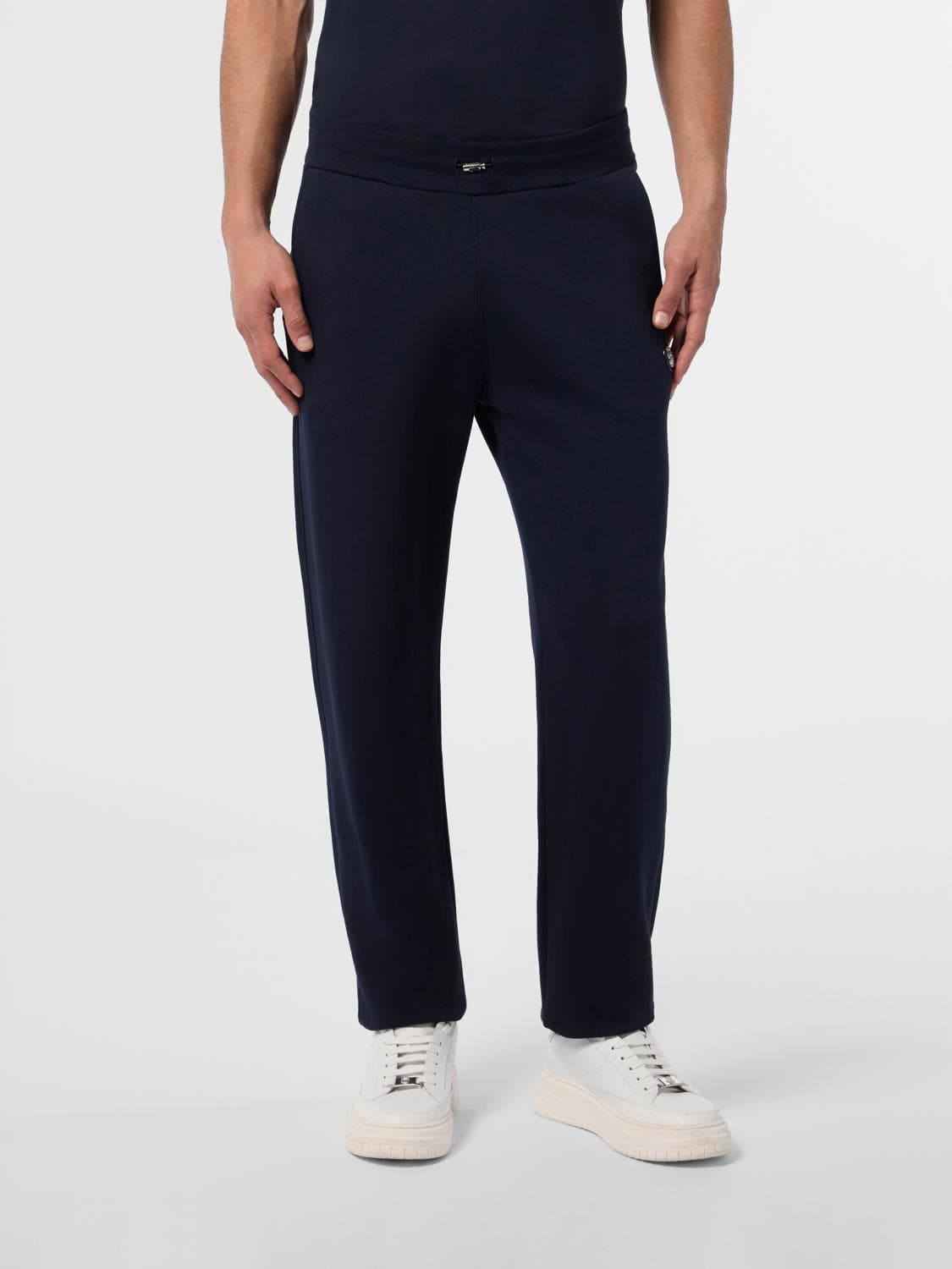Billionaire Cotton Jogging Trousers with Drawstring Waist and Slant Pockets