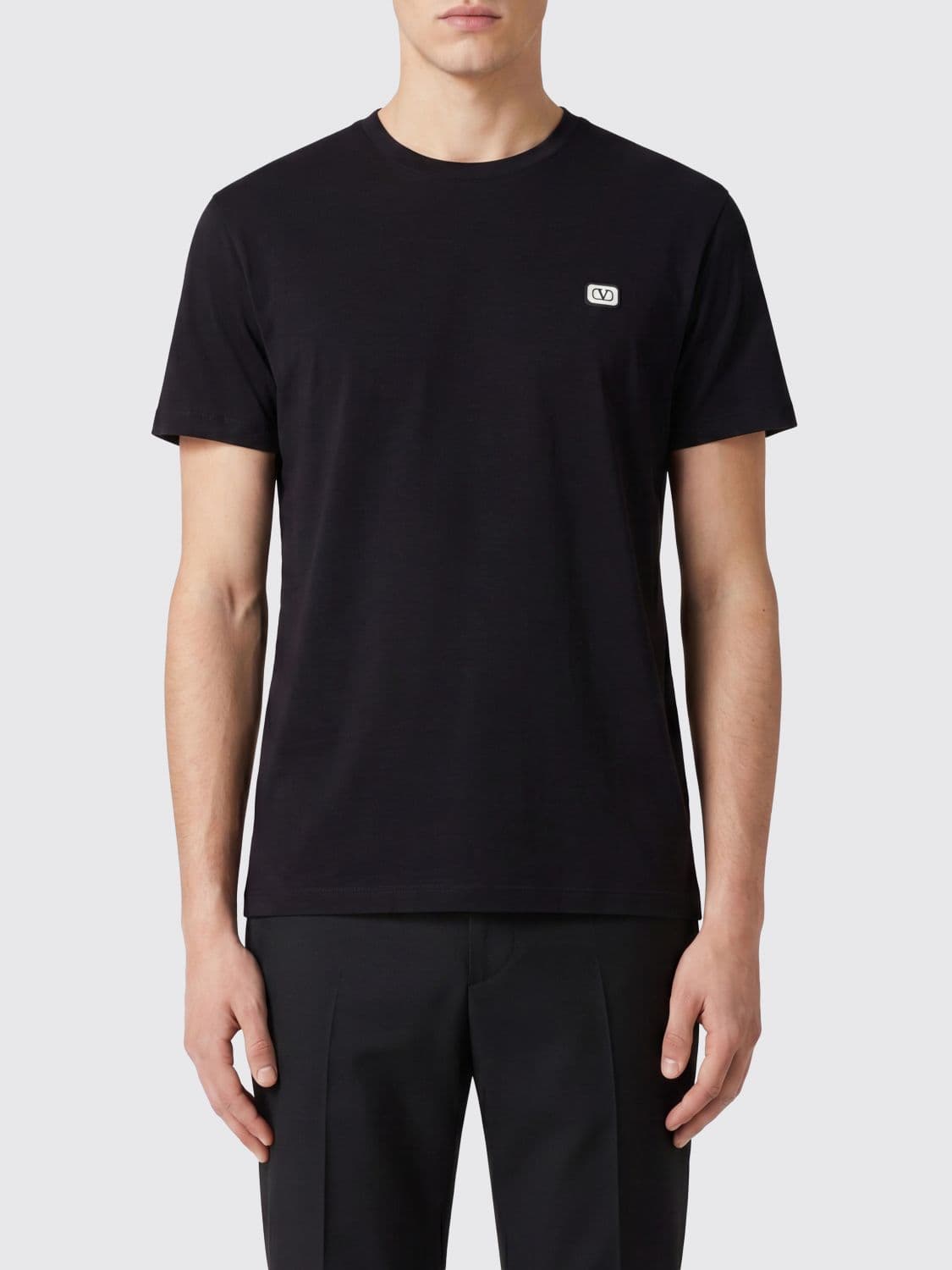 Valentino Slim Fit Cotton T-Shirt with VLogo Signature