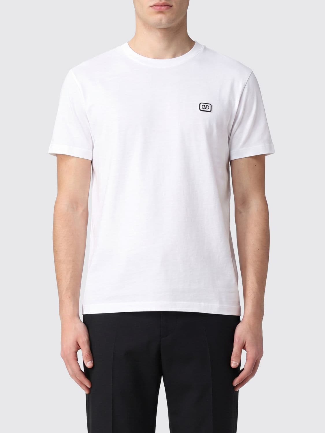 Valentino Slim Fit Cotton T-Shirt with VLogo Signature