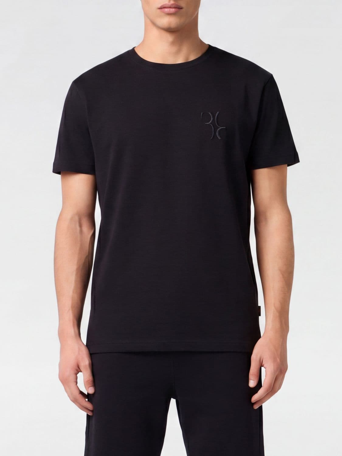 Billionaire Cotton Crewneck T-Shirt with Tone-on-Tone Embroidered Logo