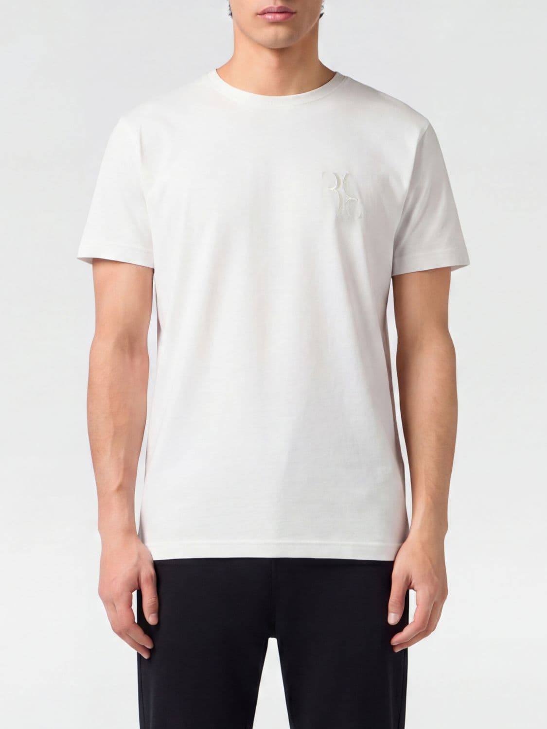 Billionaire Cotton Crewneck T-Shirt with Tone-on-Tone Embroidered Logo