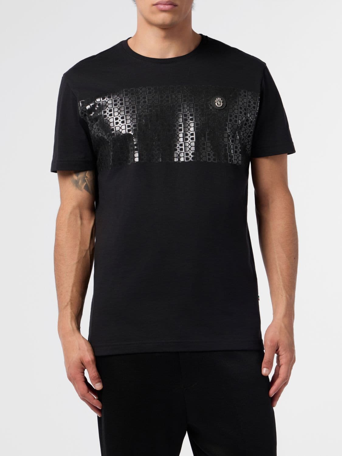 Billionaire Slim Fit Cotton T-Shirt with Contrasting Logo on the Chest