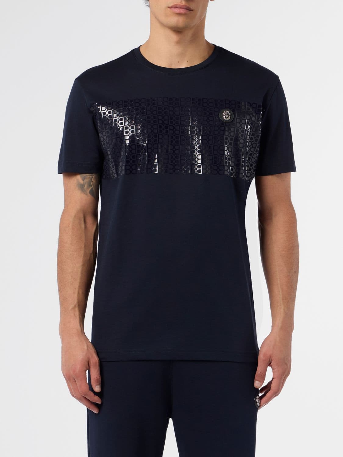Billionaire Slim Fit Cotton T-Shirt with Contrasting Logo on the Chest