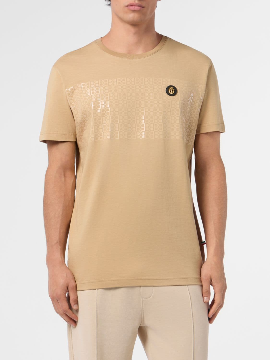 Billionaire Slim Fit Cotton T-Shirt with Contrasting Logo on the Chest