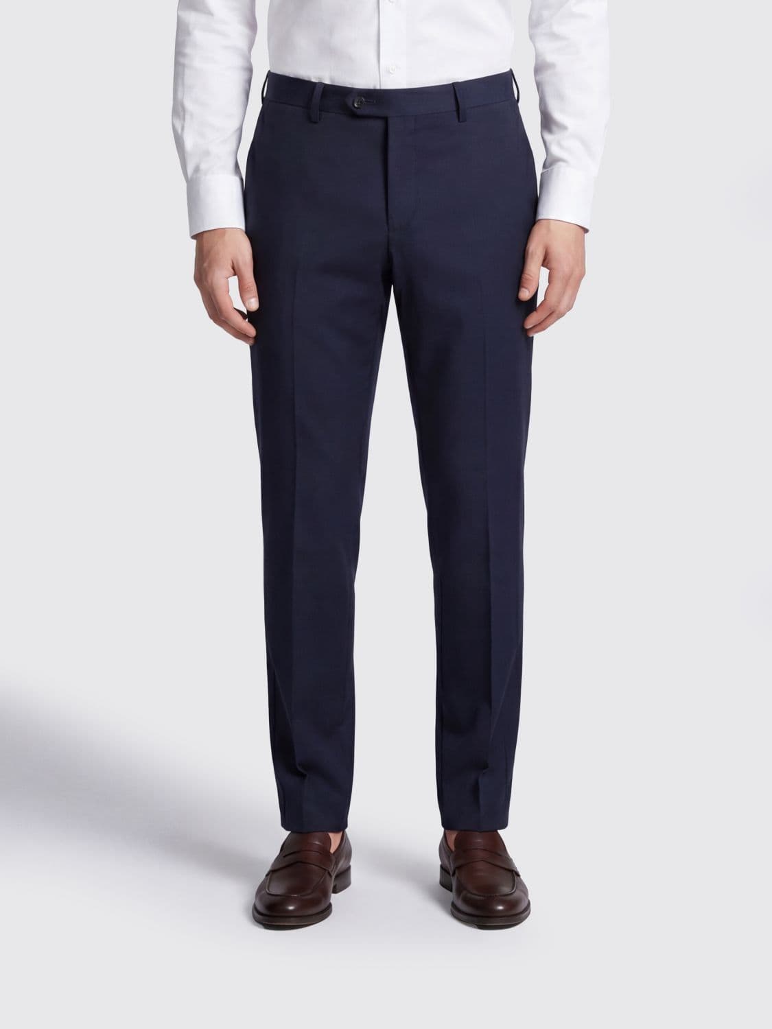 Briglia 1949 Slim Fit Tailored Trousers in Virgin Wool with an Off-Centre Closure