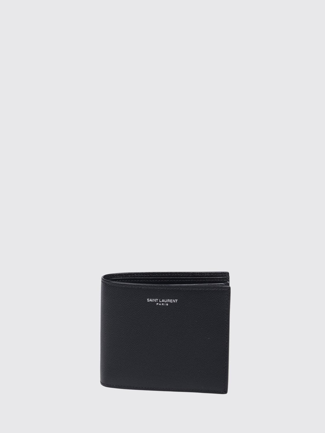 Saint Laurent Horizontal Bi-Fold Wallet in Grain de Poudre Leather