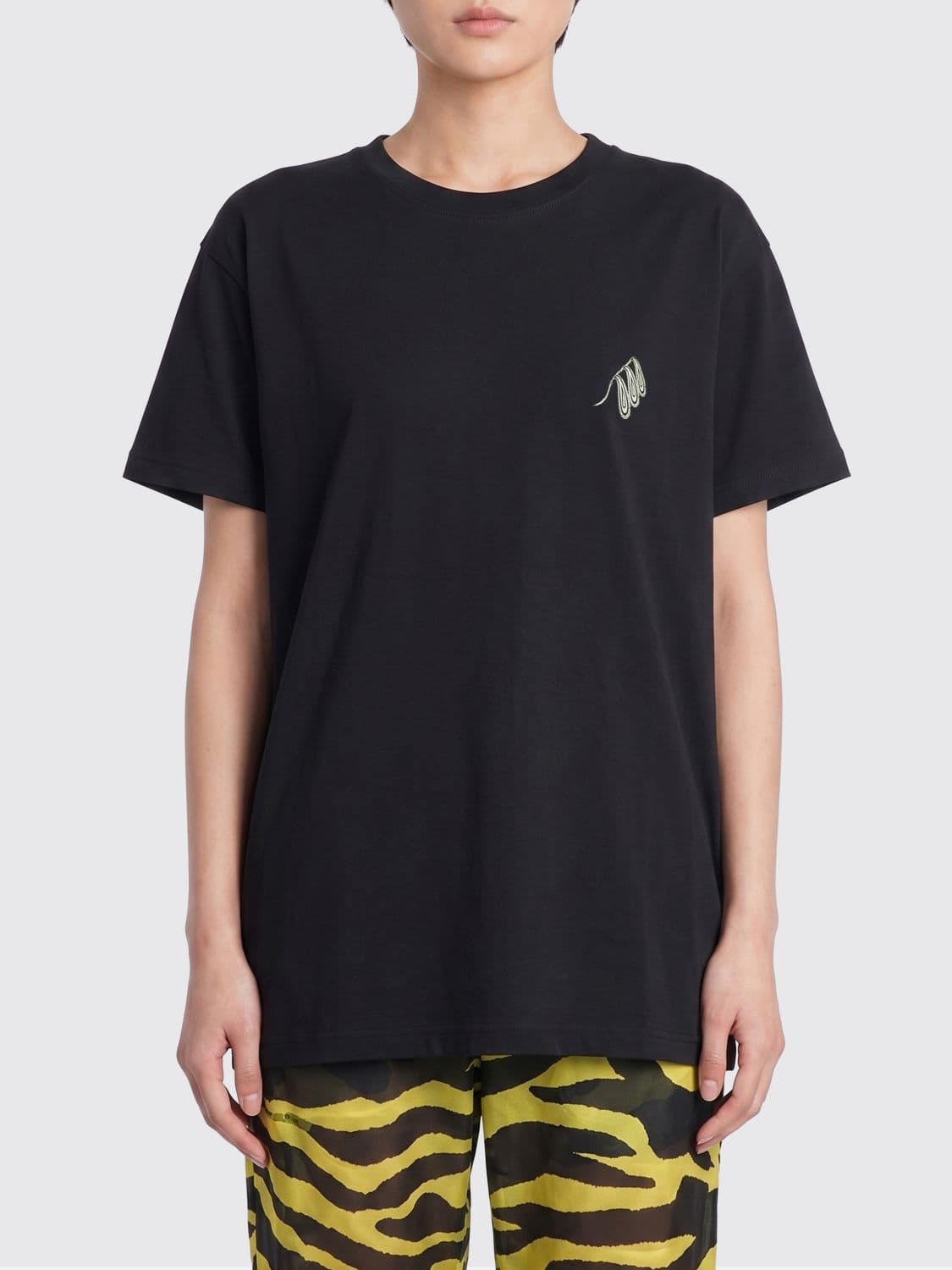 The Attico Crew Neck Cotton T-Shirt with Printed Logo