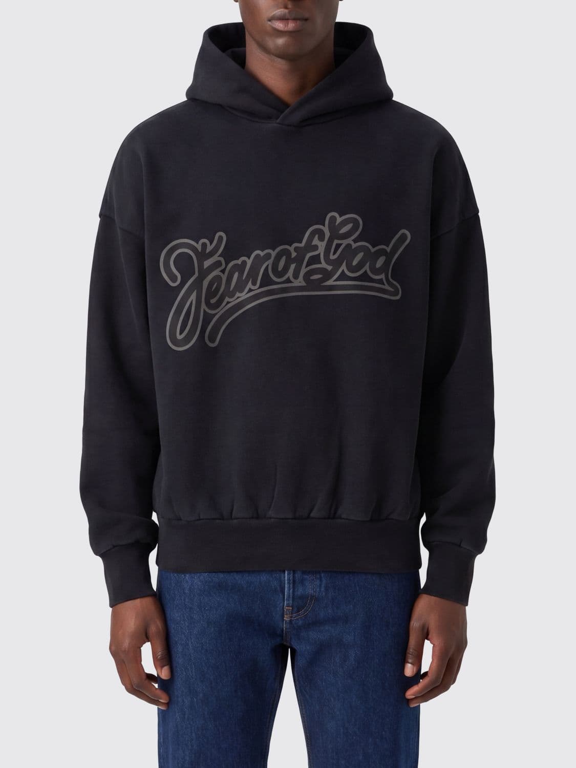 Fear Of God Relaxed Fit Cotton Hoodie with Printed Logo