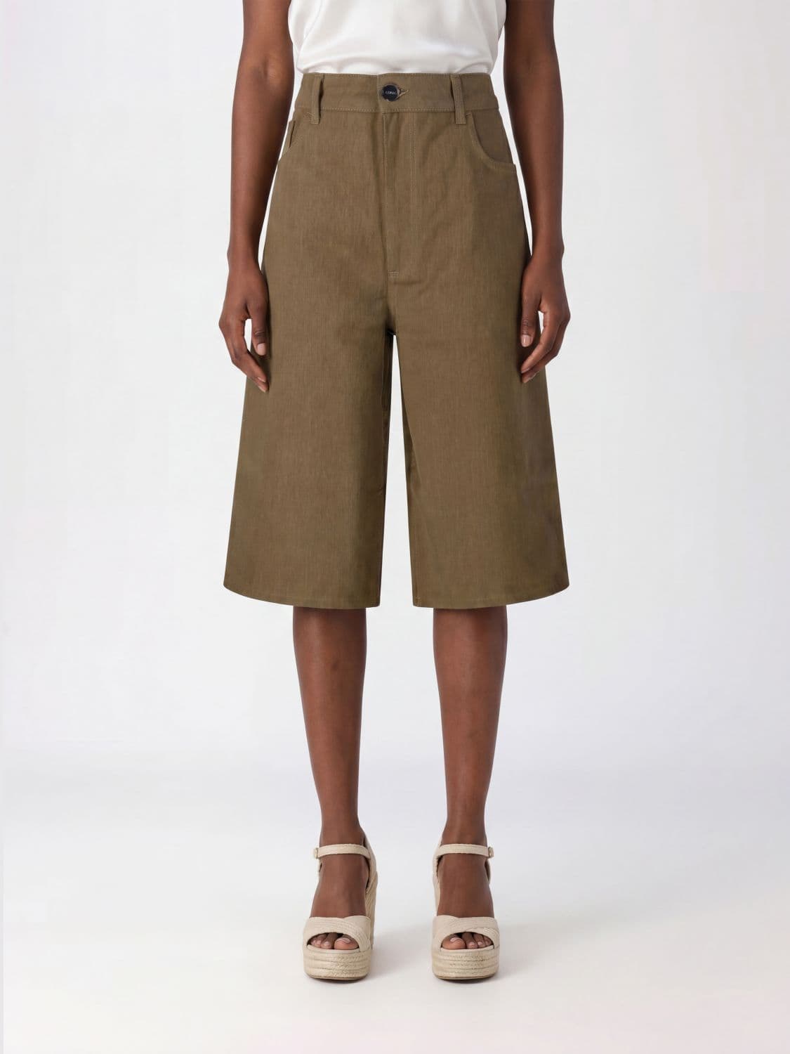 Rohe High-Waisted 5-Pocket Knee-Length Bermuda Shorts in Cotton