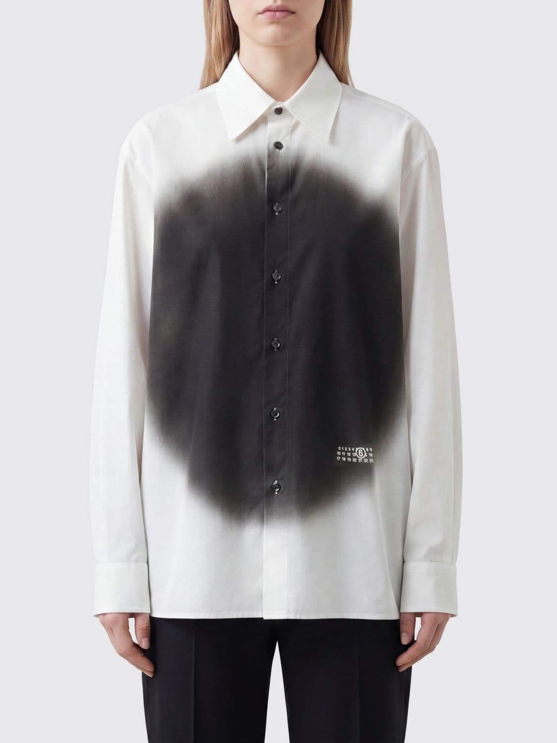Mm6 Maison Margiela Graphic Print Cotton Shirt with Relaxed Fit