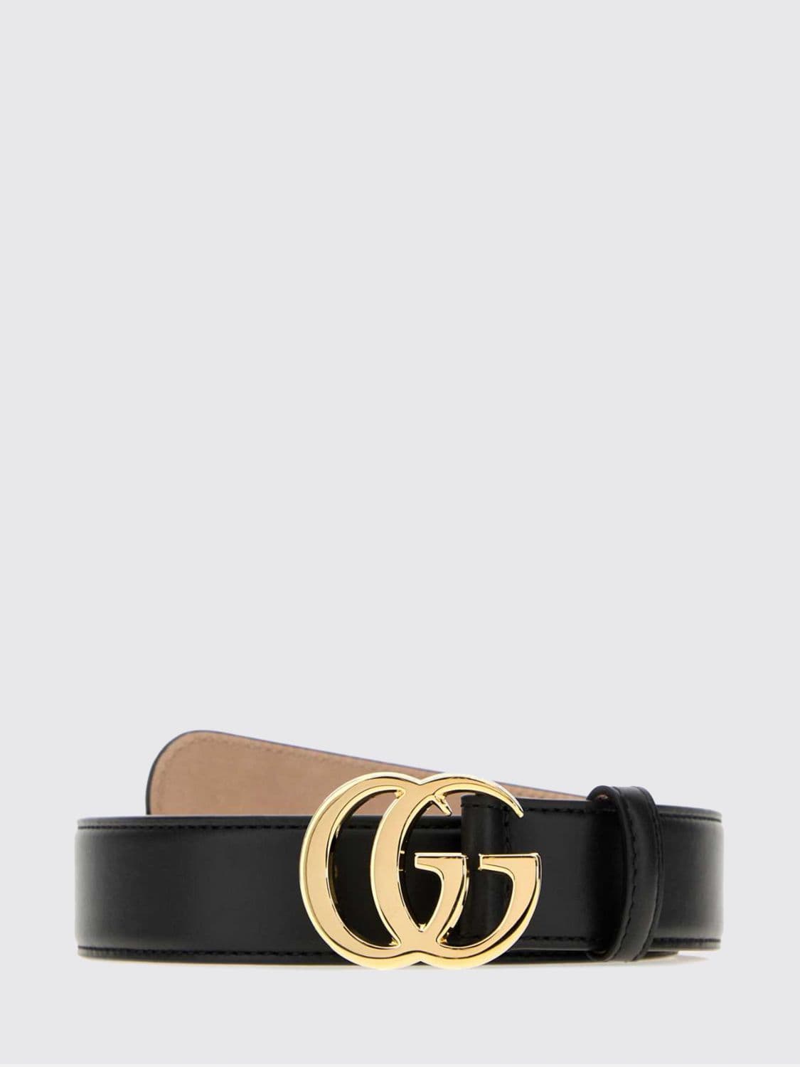 Gucci GG Marmont Smooth Leather Belt with Gold-Tone Double G Buckle