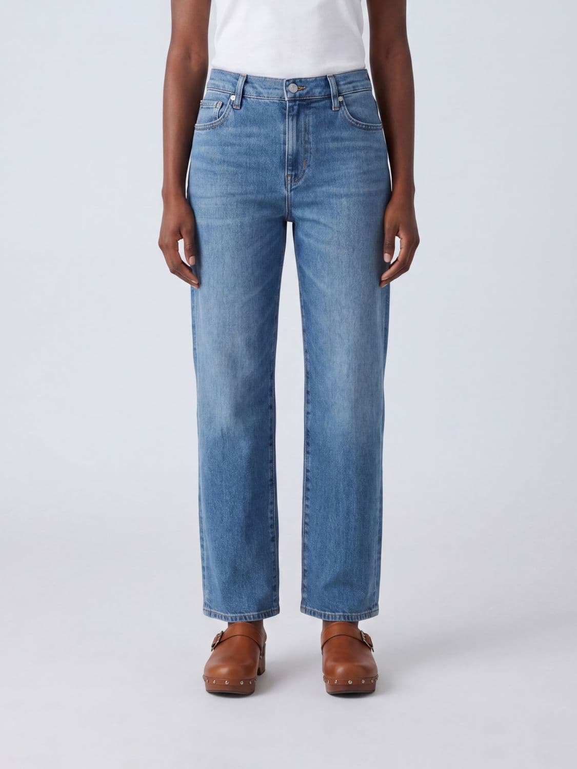 Frame The Mellow High-Waisted Straight Jeans in Cotton Denim