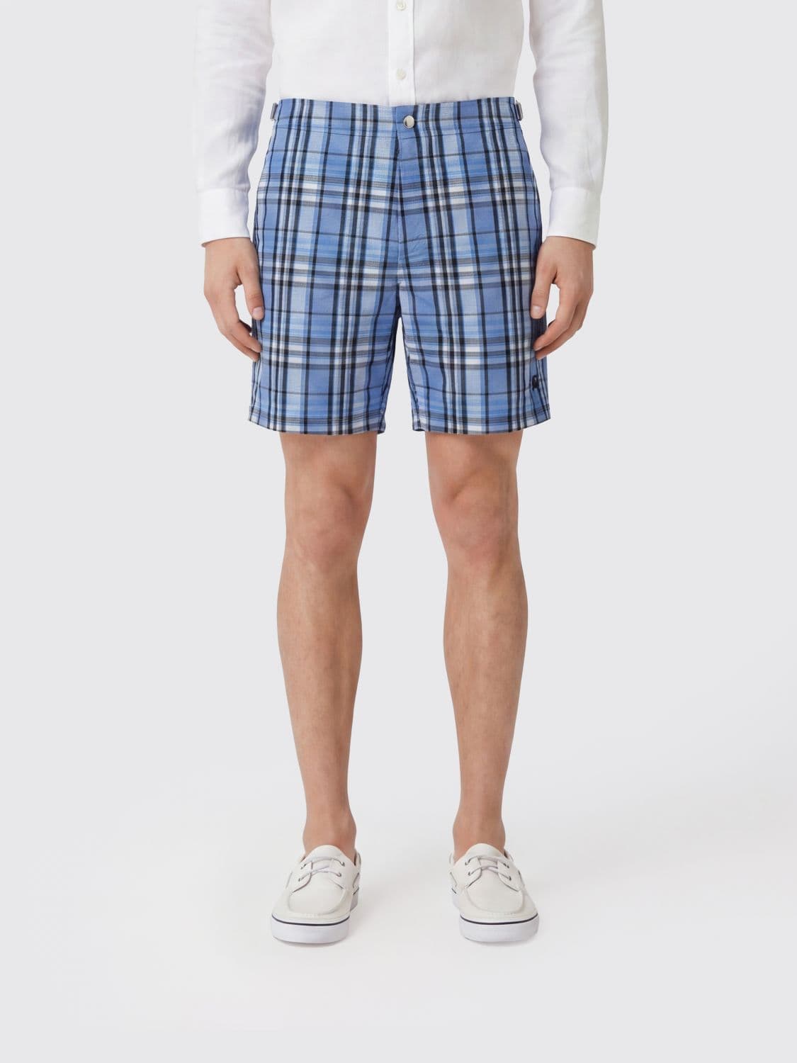 Burberry Short Check Pattern Swim Shorts in Nylon with Slash Pockets