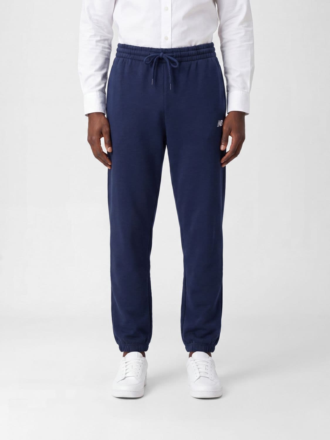 New Balance Slim Fit Cotton Jogging Trousers with Drawstring Waist