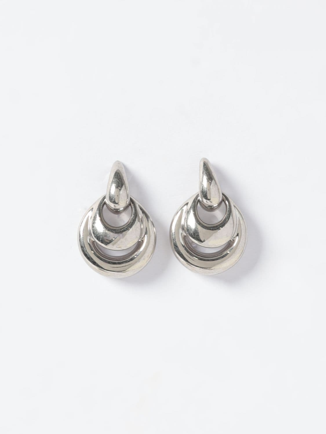 Panconesi Blow Up Pendant Earrings in Chrome-Plated Brass with Engraved Logo · OS