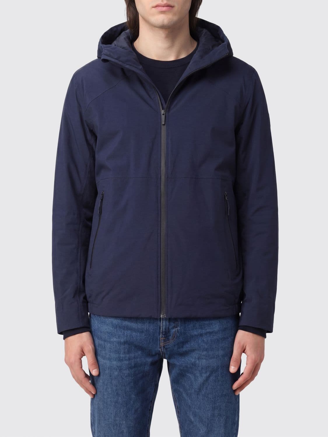 Veilance Short Hooded Windbreaker Jacket in Nylon with Zip Closure