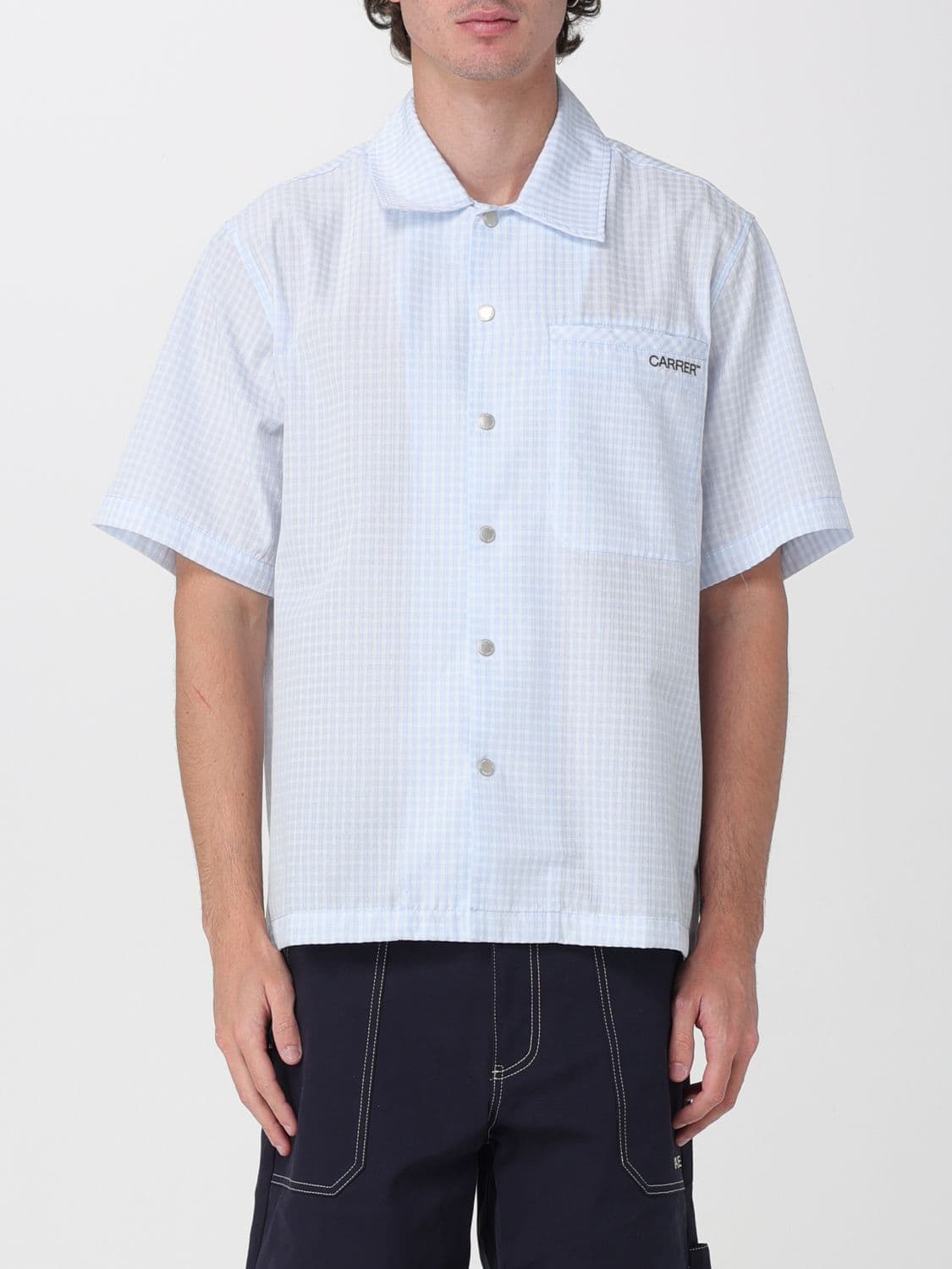 Carrer Short-Sleeve Cotton Bowling Shirt with Patch Pocket