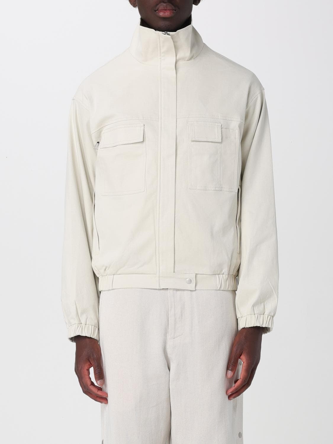 Carrer Barrau Cotton Bomber Jacket with High Neck and Concealed Closure