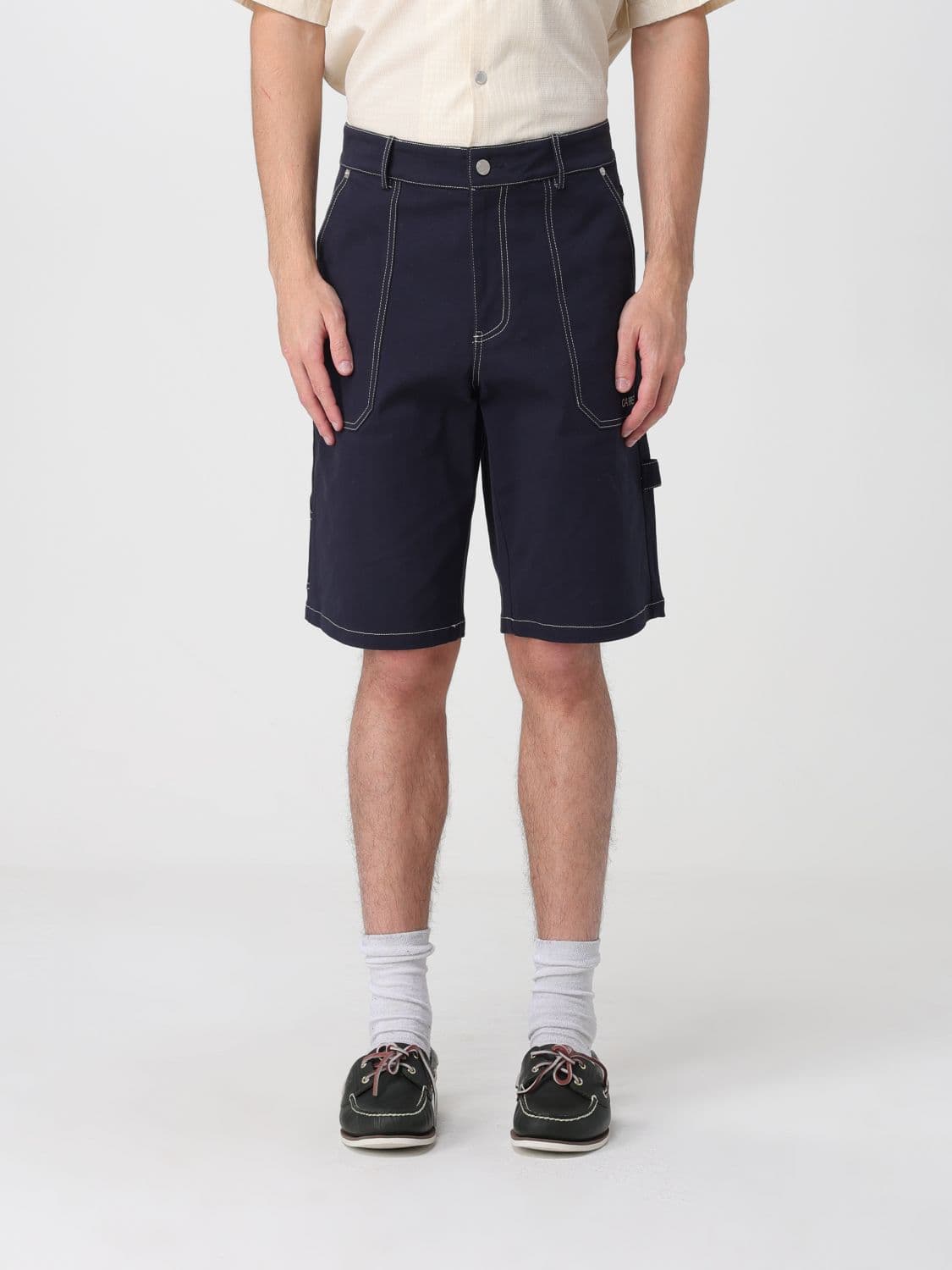 Carrer Knee-Length Cotton Shorts with Belt Loops