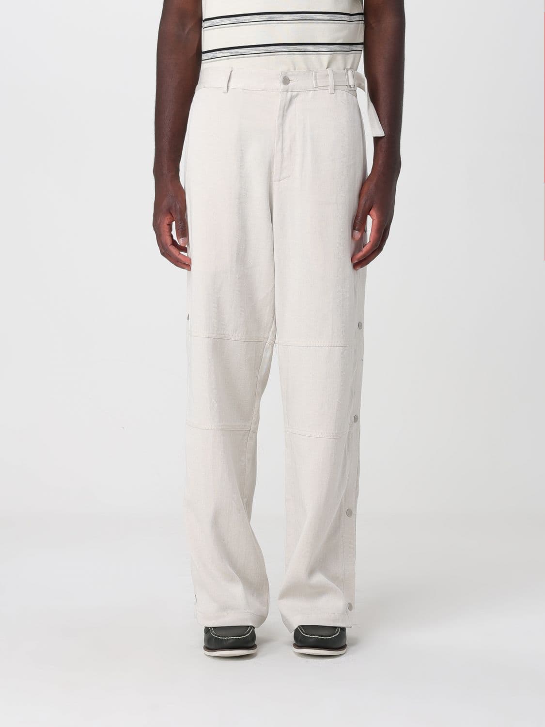 Carrer Wide-Leg Trousers in Linen Blend with Belt Loops