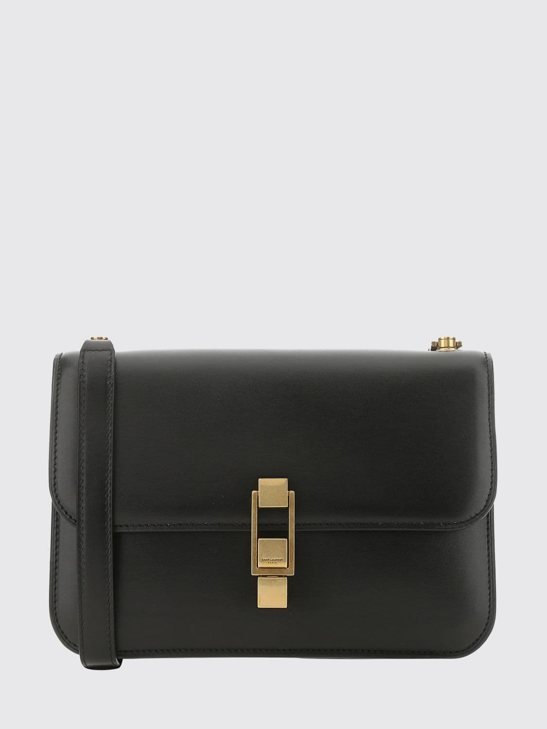 Saint Laurent Mini Crossbody Bag in Calfskin Leather with Flap and Logo · OS