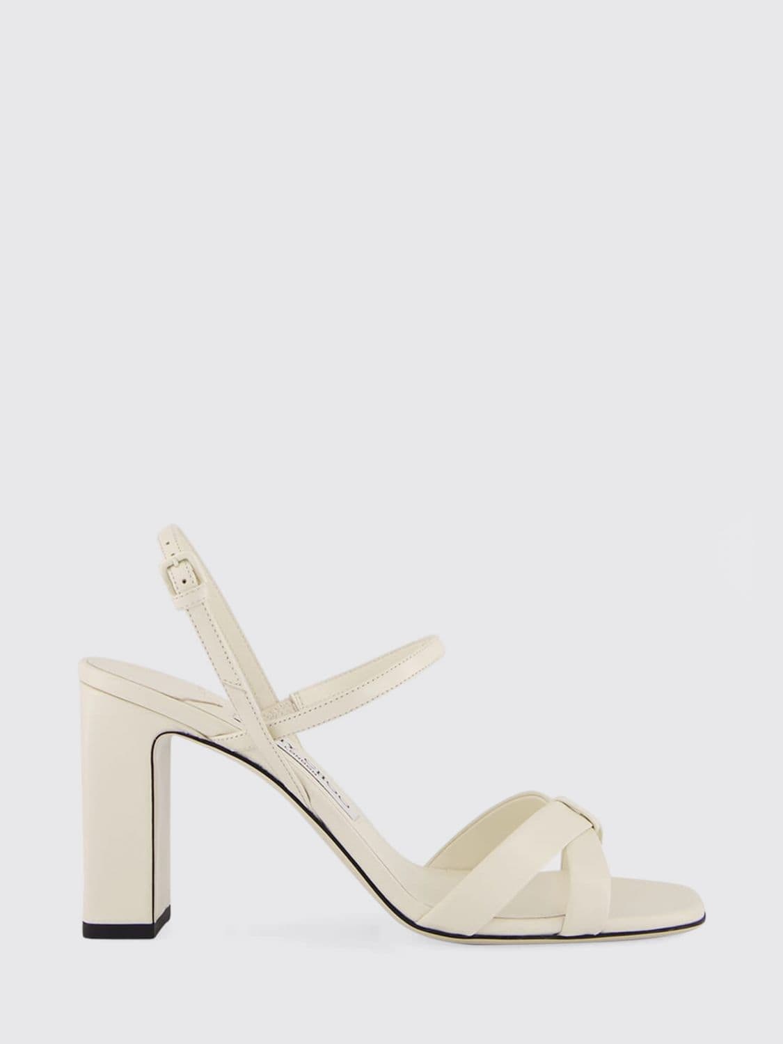 Jimmy Choo Elsy Nappa Leather Sandals with High Block Heel and Open Toe