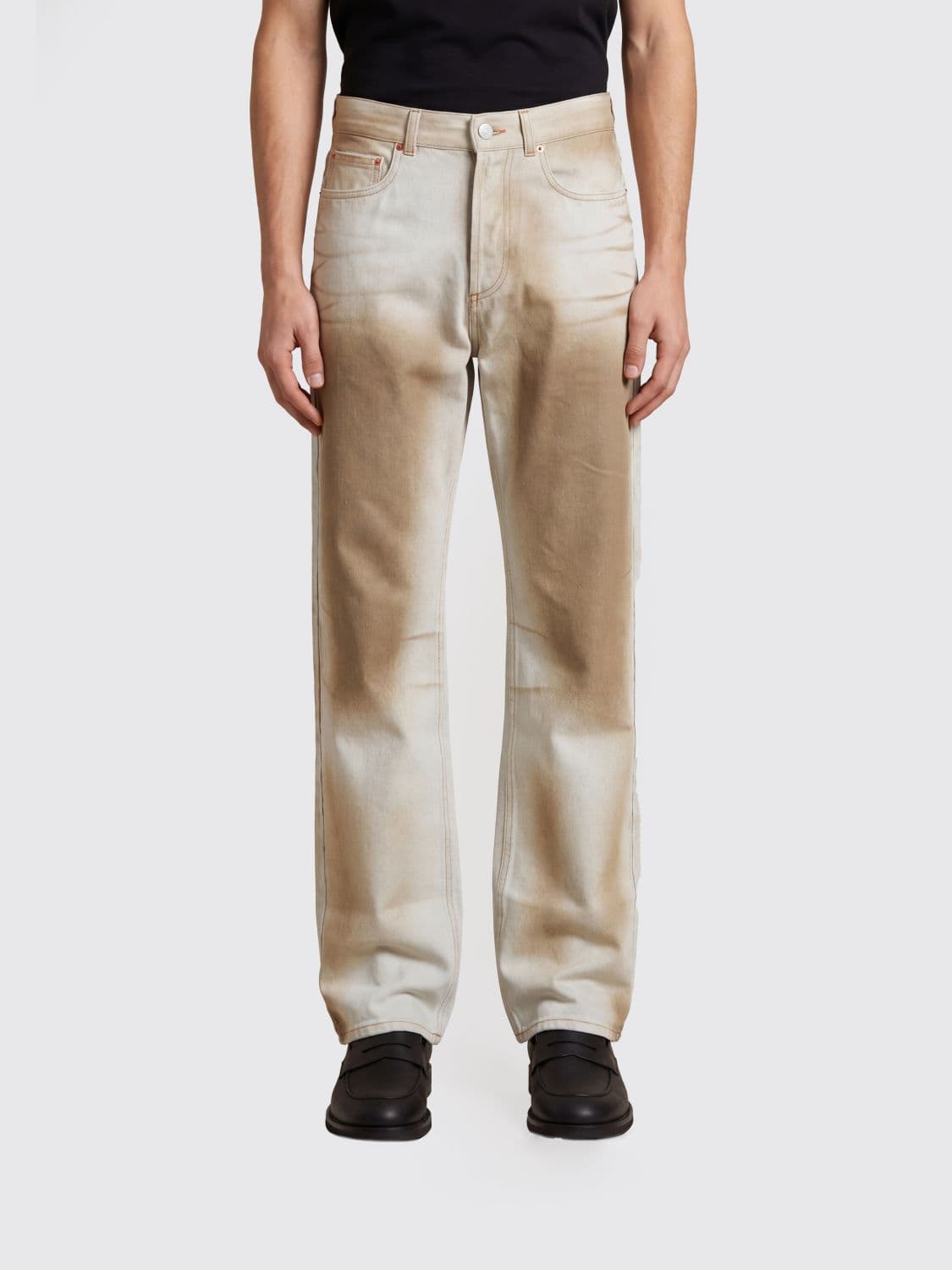 Magliano Flattone Mid-Rise Straight Fit Jeans in Worn-Effect Denim
