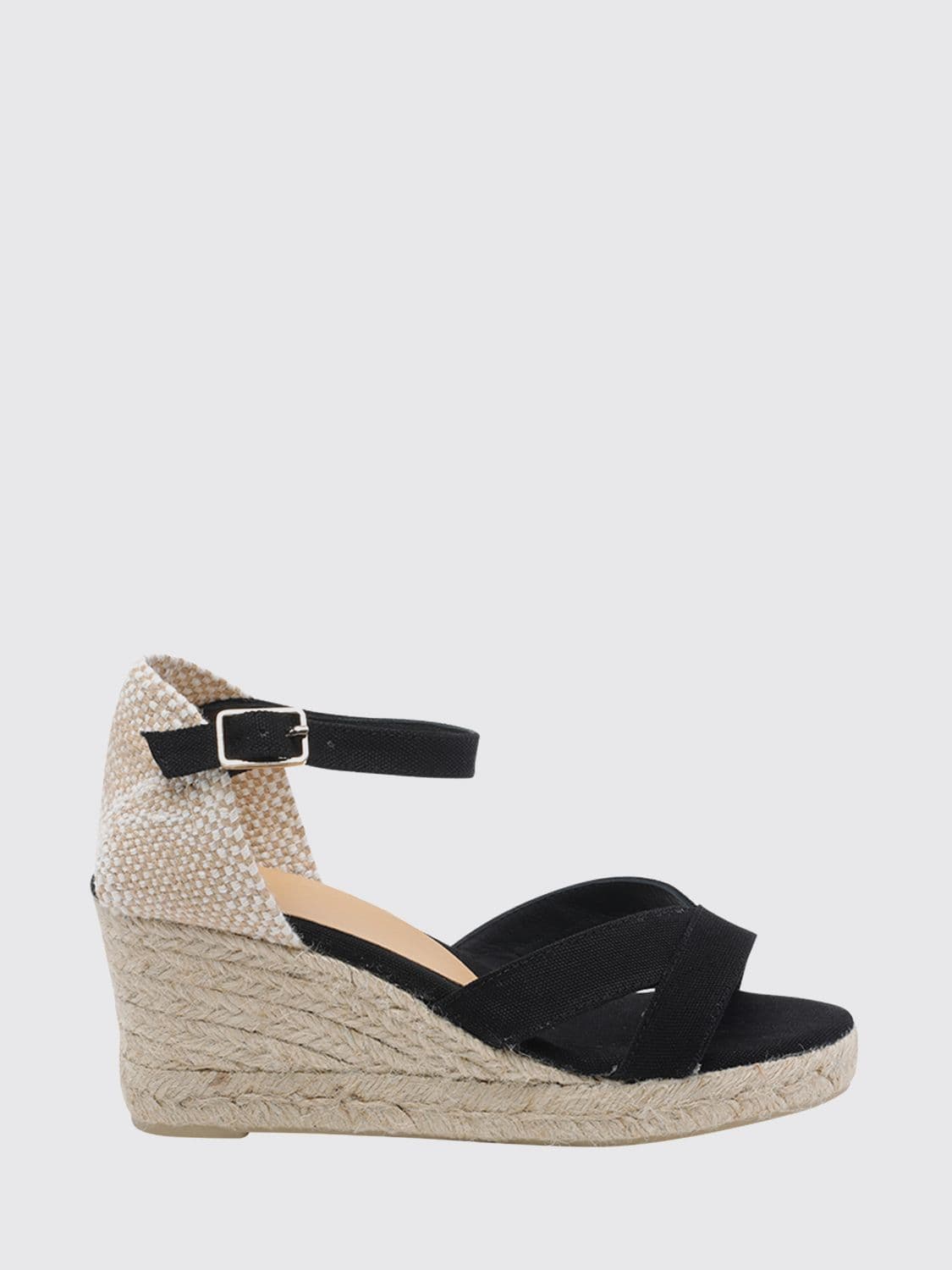Castañer Bruna Mid-Wedge Canvas Espadrilles with Adjustable Ankle Strap